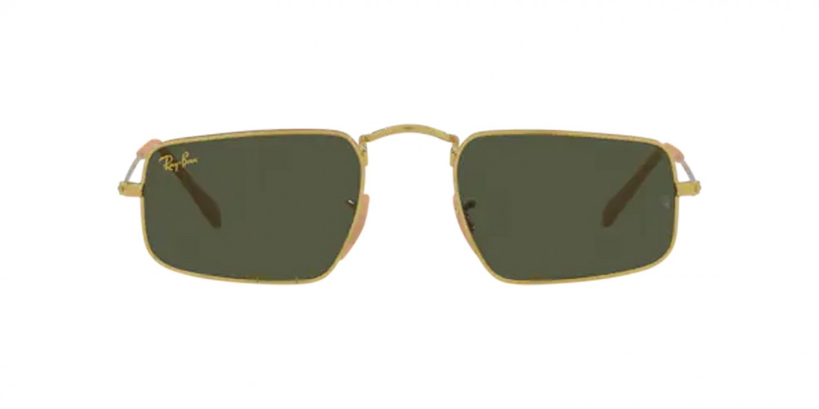 RayBan RB3957 919631 49عینک آفتابی ریبن 3957 مستطیلی 49 میلی متری عدسی سبز و فریم جولی طلایی| عینک نور